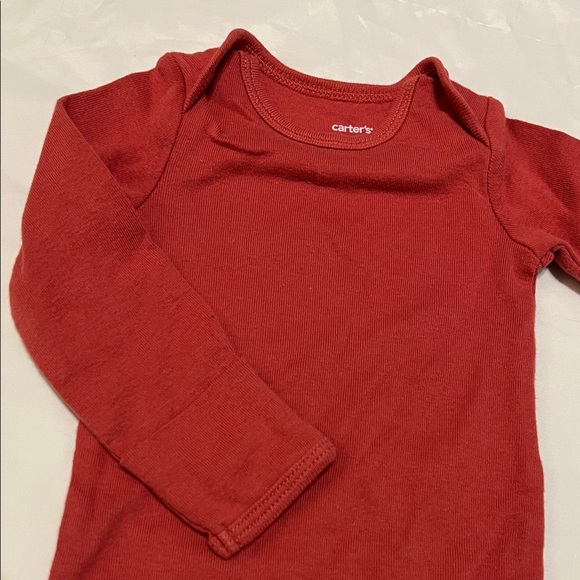 “Bundle 10/$13” Carter's 3M Cozy Red Long Sleeve baby outfit Bodysuit - Picture 3 of 6